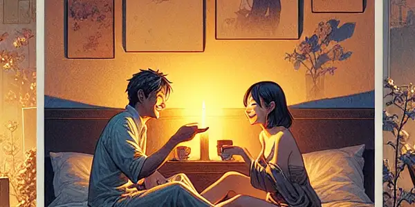 A triptych illustrating contrasting emotional tones in adult films: romance, tension, and everyday interactions.