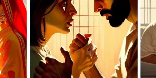 A triptych showcasing the emotional spectrum of adult films: romance, tension, and everyday life.