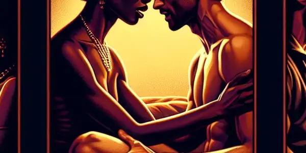 A triptych illustrating romance, tension, and everyday interactions in intimate settings, showcasing the emotional spectrum of adult films.