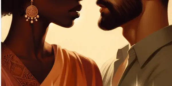 A triptych illustrating the emotional spectrum of adult relationships: romance, tension, and everyday interactions.