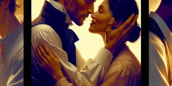 A triptych illustrating the emotional spectrum in adult relationships: romance, conflict, and everyday interactions.