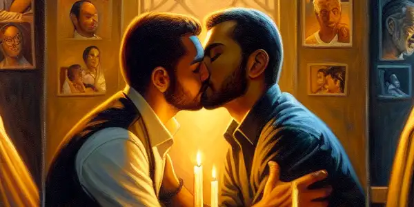 A triptych illustrating the emotional spectrum in adult relationships: romance, conflict, and daily life interactions.