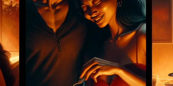 A triptych depicting the emotional spectrum in adult relationships: passion, conflict, and everyday interactions.