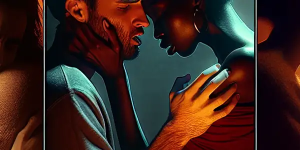 A triptych depicting the emotional spectrum of adult relationships: romance, tension, and everyday interactions.