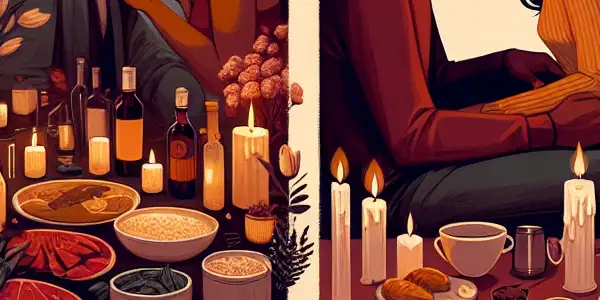 A triptych illustrating the emotional spectrum in adult relationships: romance, tension, and everyday life interactions.