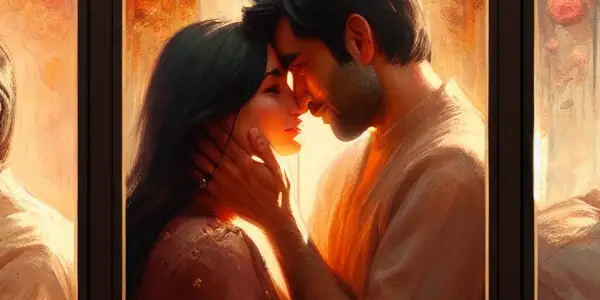 A triptych depicting the emotional spectrum of adult relationships: love, conflict, and everyday intimacy.