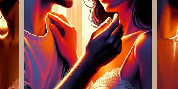 A triptych illustrating the emotional spectrum in adult relationships: romance, conflict, and everyday companionship.