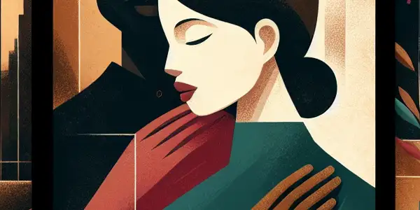 A triptych illustrating the emotional journey of adult relationships: romance, conflict, and companionship.