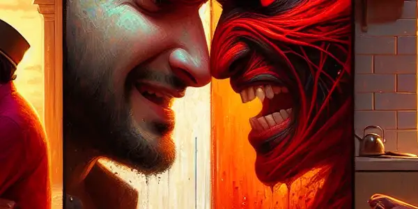 A triptych illustrating the emotional spectrum of adult relationships: romance, tension, and everyday interactions.