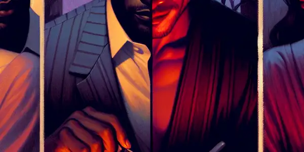 A triptych illustrating the emotional spectrum of adult relationships: romance, conflict, and everyday life.