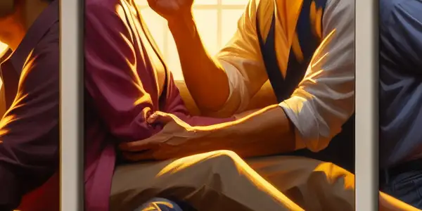 A triptych illustrating the emotional spectrum of adult relationships: romance, conflict, and everyday interactions.