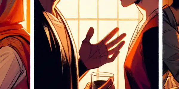 A triptych illustrating the emotional spectrum of adult relationships: romance, conflict, and everyday interactions.