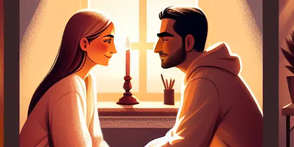 A triptych illustrating the emotional spectrum in adult relationships: love, conflict, and everyday companionship.