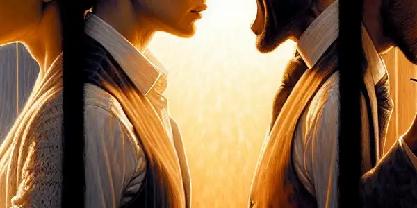 A triptych depicting the emotional journey of adult relationships: romance, conflict, and everyday companionship.