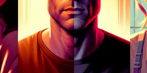 A triptych showcasing the emotional spectrum of adult relationships: romance, conflict, and everyday companionship.