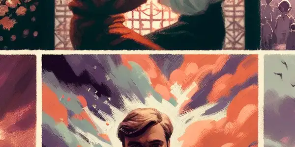 A triptych illustrating the emotional spectrum of adult relationships: romance, tension, and everyday interactions.