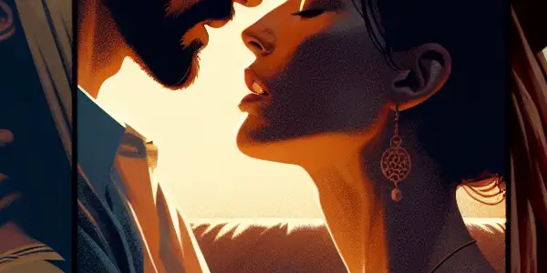 A triptych illustrating the emotional spectrum of adult relationships: passion, conflict, and everyday connection.