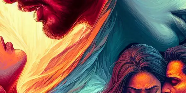 A triptych depicting romance, conflict, and everyday life in adult relationships.