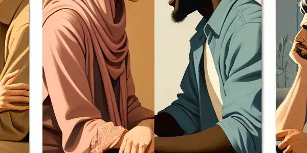 A triptych depicting the emotional spectrum of adult relationships: romance, conflict, and everyday life.