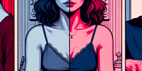 A triptych illustrating the emotional journey of adult relationships: romance, conflict, and everyday companionship.