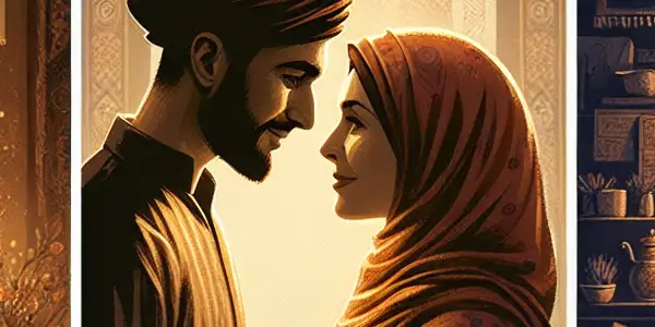 A triptych depicting the emotional journey of a couple through romance, conflict, and everyday life interactions.