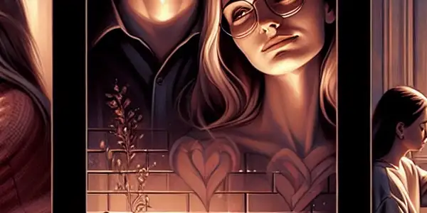 A triptych illustrating the emotional spectrum of adult relationships: romance, conflict, and everyday companionship.