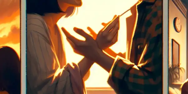 A triptych illustrating the emotional spectrum of adult relationships: romance, conflict, and everyday interactions.