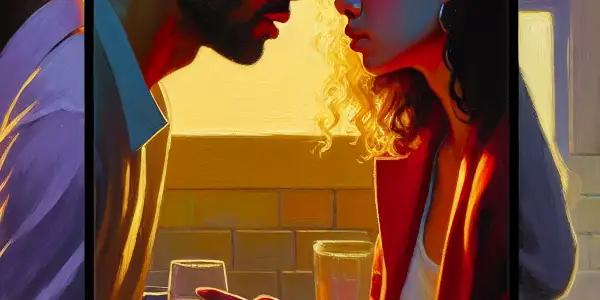 A triptych illustrating the emotional spectrum of adult relationships: joy, conflict, and everyday companionship.